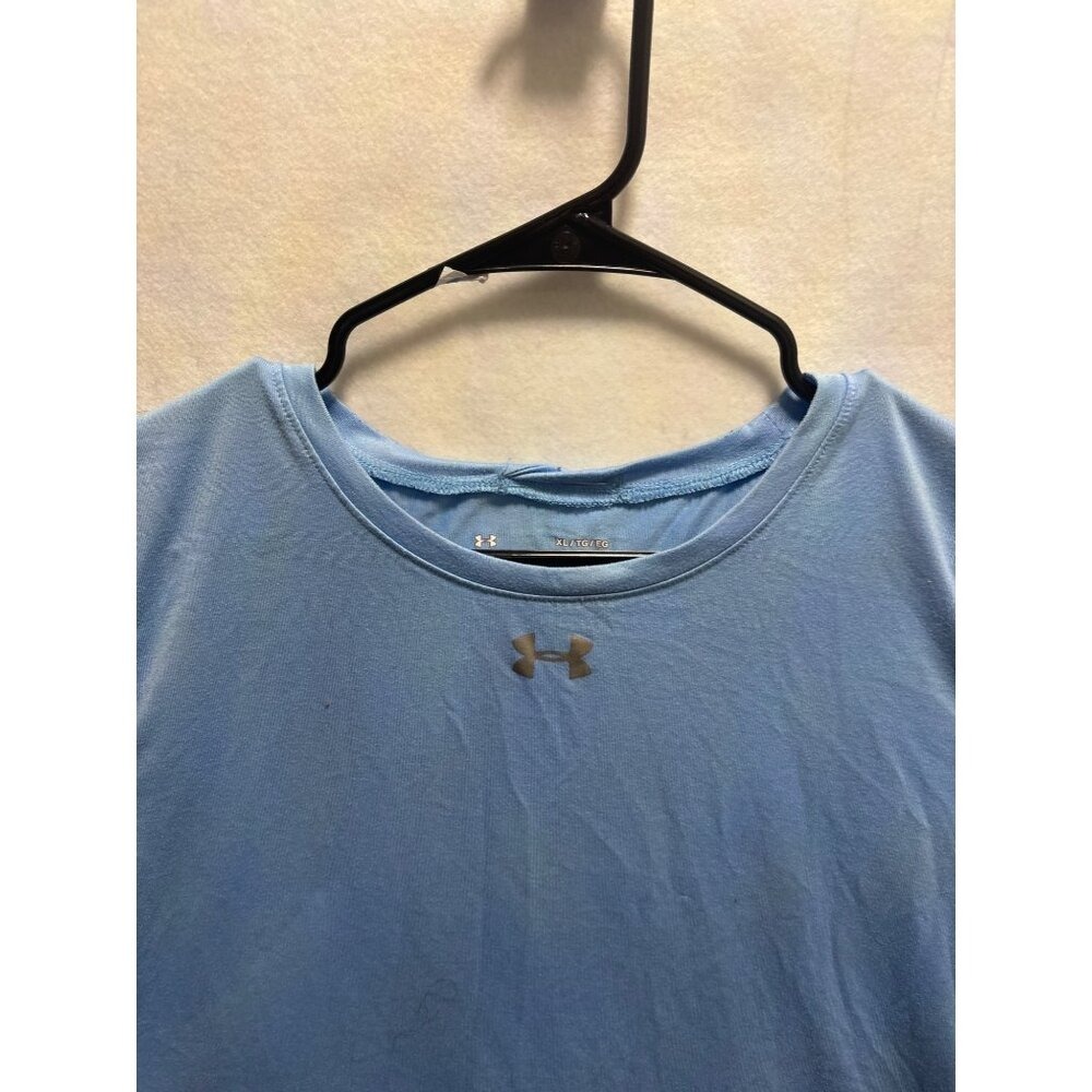 Under Armour Heatgear Loose Fit T Shirt Blue XL Athletic Gym Workout Tee - Picture 2 of 10